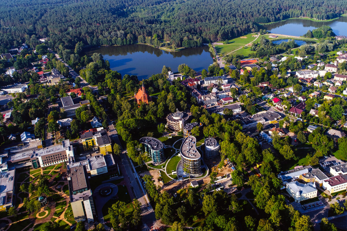 Druskininkų panorama iš paukščio skrydžio